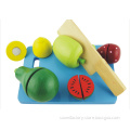 Wooden kitchen cutting fruit toys set,Modern kitchen toy wooden fruit cutting toys for kids,Funny DIY kitchen set toys
